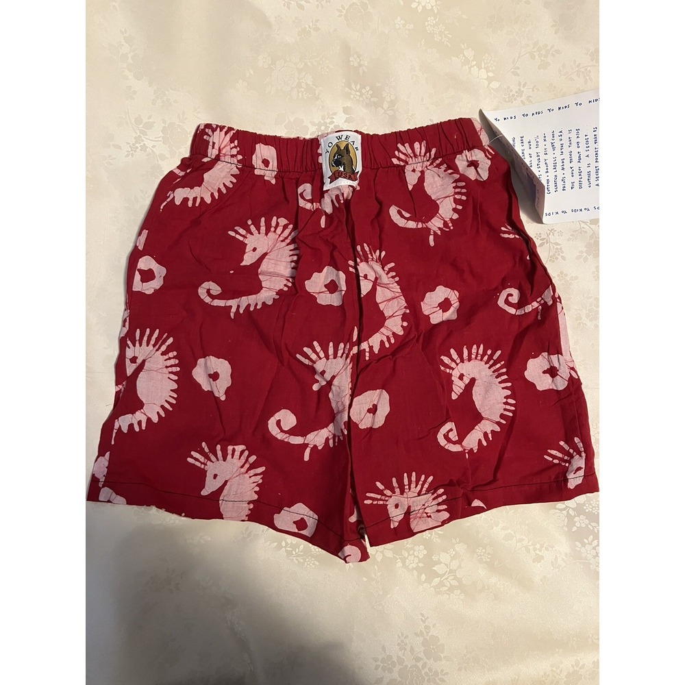 VTG‎ Yo Wear Max Boxxer Kids Unisex Shorts Red Beachwear 100% Cotton USA S (6-8)